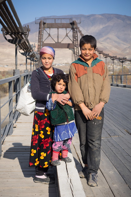 Tajik school kids Panjekent