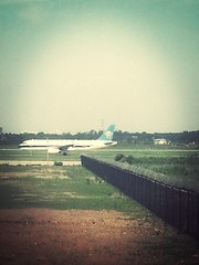 Friends plane landing in China