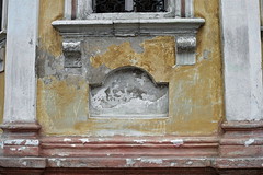 DP2M7006  At the High Monastery of St Peter in Moscow (Высокопетровский монастырь):  A Window Apron of the Church of Our Lady of Tolga (1750)