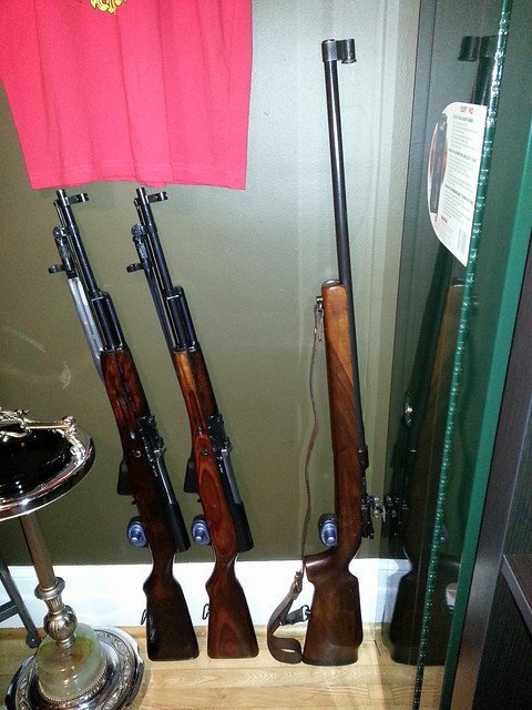 Schultz & Larsen M69 Target Rifle. 1952 & 1949 Simonov SKS -- left side