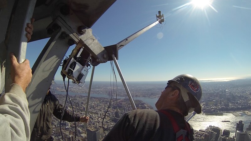The jib set up on the 1WTC and ready to shoot