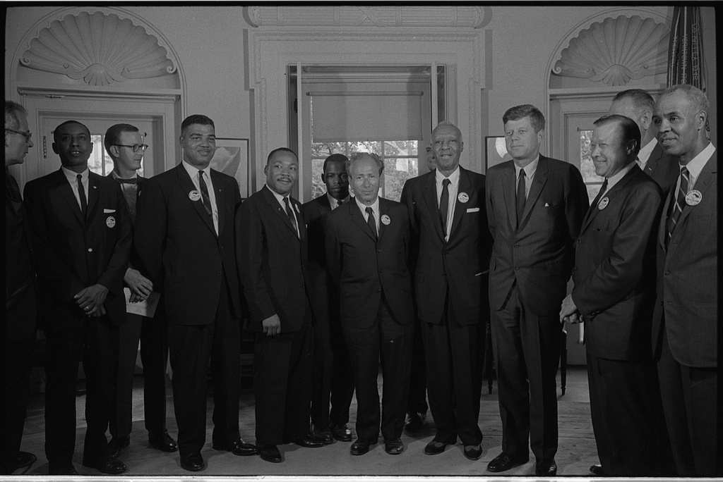 [Civil rights leaders meet with President John F. Kennedy in the oval office of the White House after the March on Washington, D.C.] (LOC)