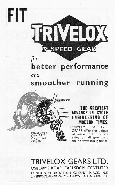 TriVelox 3-speed Derailleur Gear.
