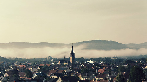 city morning berg fog sunrise germany deutschland bad kirche stadt 1855 morgen driburg 1100d