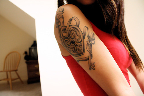 gorgeous upper arm heart lock n key tattoo for girls #1183 - a photo on  Flickriver
