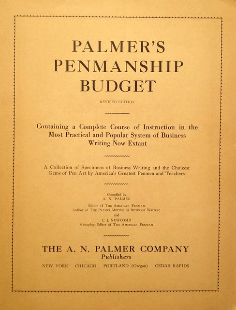 Palmer's Penmanship Budget  1930
