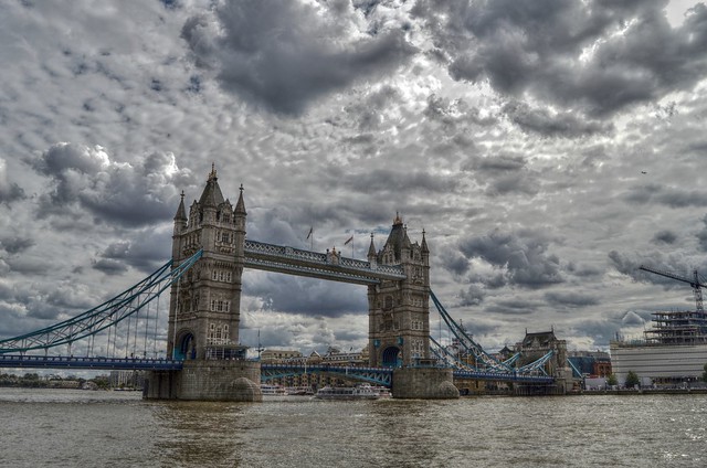 Tower Bridge Under a Moody Sky
