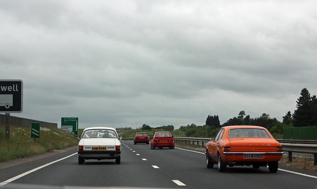 Some of our 15 strong car convoy heading to the show