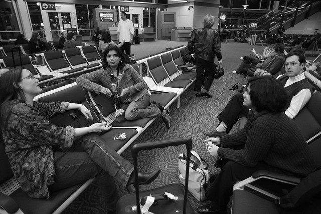 airport waiting - andrea, rashmi, scott, ?