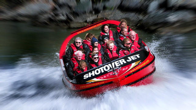 Thrill seekers. Shotover Jet.