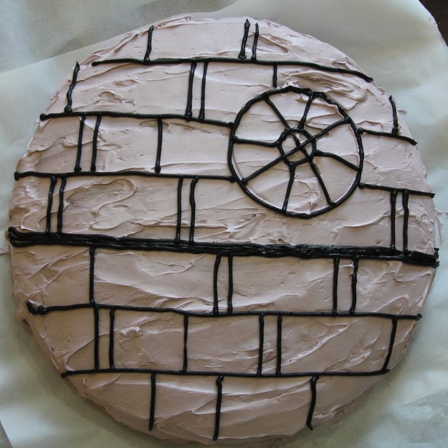 my attempt at a Death Star birthday cake