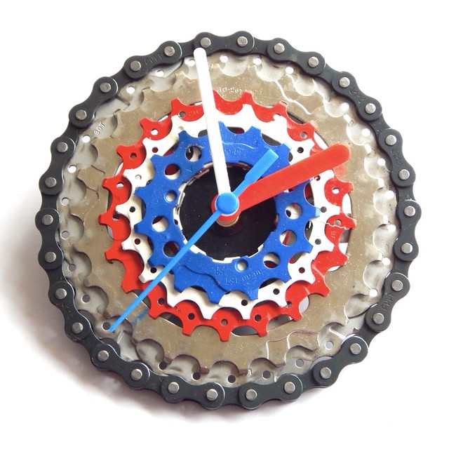 Recycled bike cassette clocks by ReCycle & BiCycle