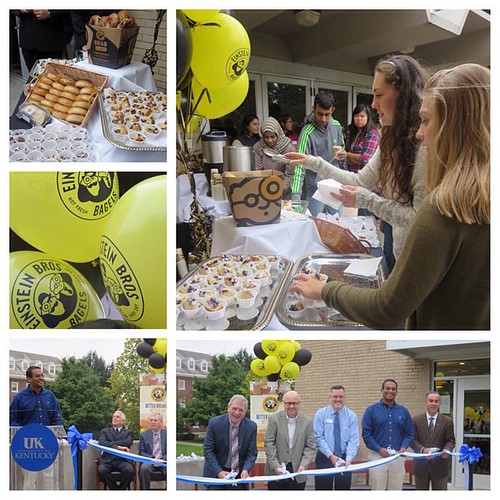 You don't have to be an Einstein to know this bagel place is popular! UK came together this afternoon to celebrate the new Einstein Bros. on campus. #picstitch