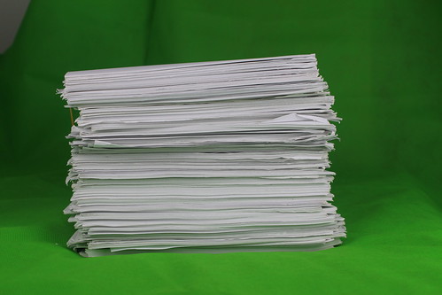 Stack of papers | Green chroma key bg for easy removal. | Phillip Wong