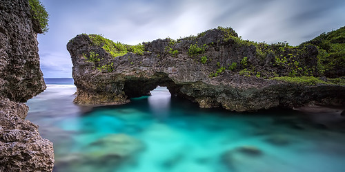 longexposure seascape pool coral rock landscape polynesia arch pacific south azure limestone niue limu