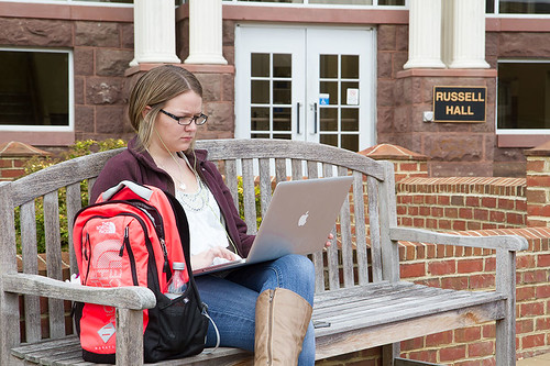 Studying Outside Russell Hall