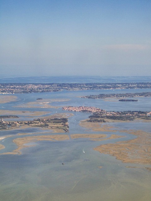 Torcello and Burano from the air, Venice Lagoon, Italy