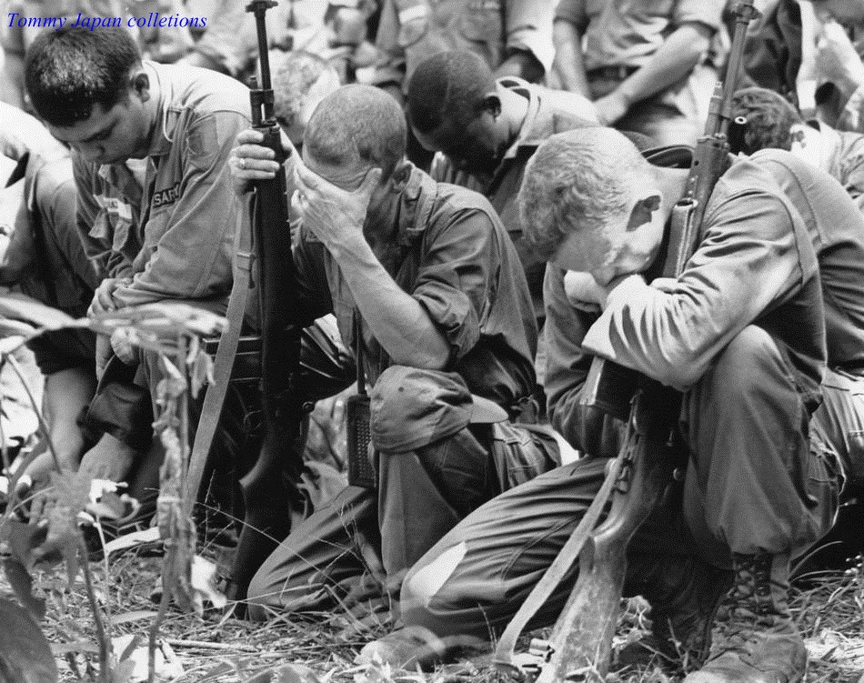American Ceremony Death Grieving Guns Kneeling Mourning Religion Rifles Soldiers Troops Military 'Dau Tieng',Dec. 9, 1965 - Photographer Collection: Horst Faas