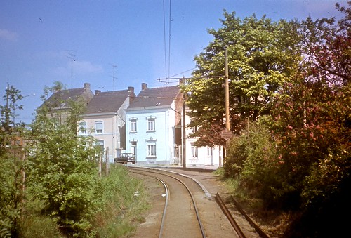 SNCV Charleroi route 92 - 3 by paul.haywood26, 26.5.73.  Views seen from the rear window of tram 10290 between (south of) Anderlues and (near) Thui