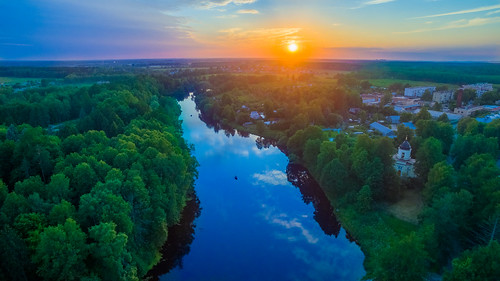 sunset nature river russia aerial phantom3 dji