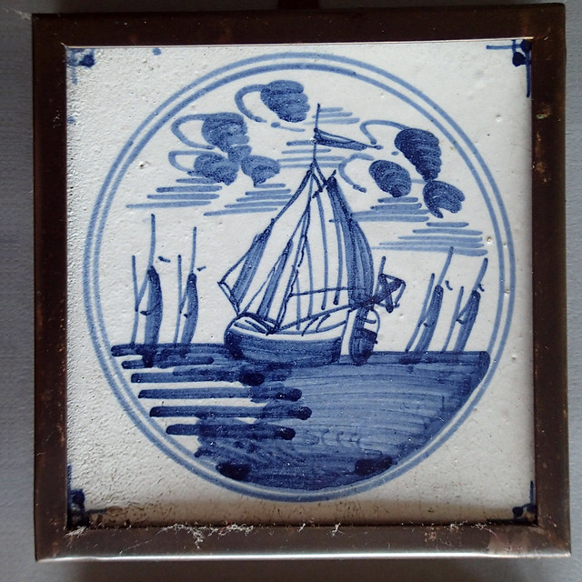 Delft Tile (12.5cm) Ship