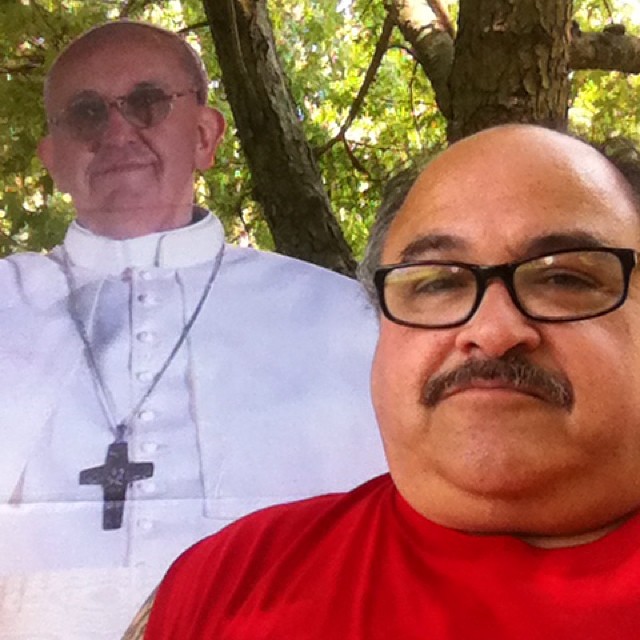 The Pope & I. I am helping out at the church picnic today, I am helping in the 