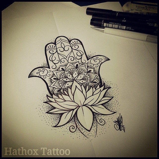 Estudos para tattoo Hamsá / Mão de Fatima #hamsa #mandala …