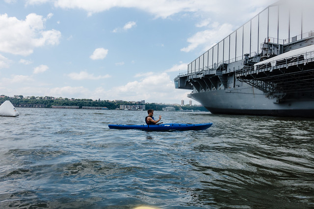 Kayaking across the Hudson River with Manhattan Kayak Company