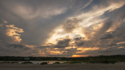 sunset beach clouds pawleysisland