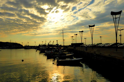 auto lumix tramonto mare panasonic porto cielo capodistria acqua lampioni adriatico imbarcazioni skiappa