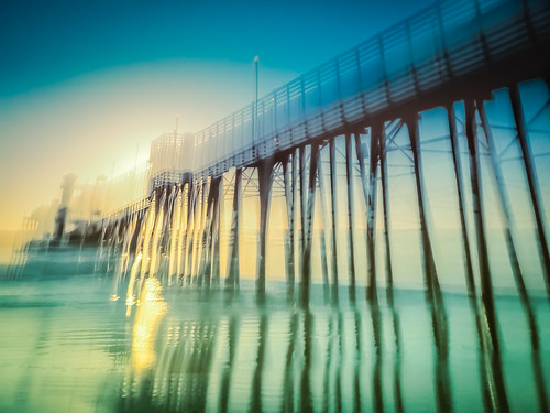 ocean california sunset abstract reflection beach pier pacific oceanside