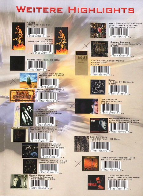 Warner Brothers - CD Boxes Sheet - 1999 - Germany - P3