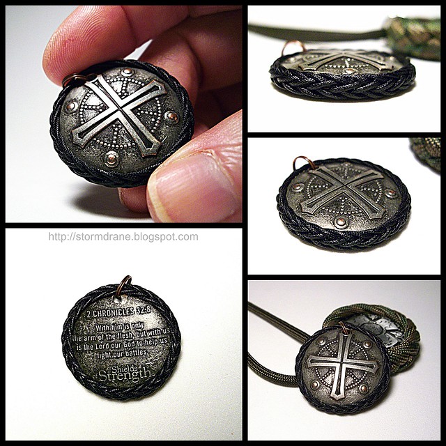 Shields of Strength Battle Shield Pendant with Gaucho knot variation...