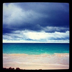 Blue vs Gray #beach #bermuda #clouds