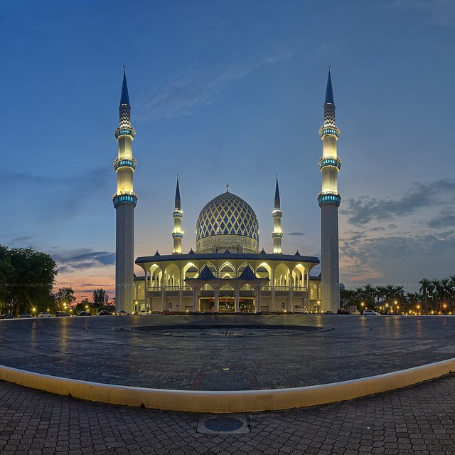Sunset Panorama Masjid Sultan Salahuddin Abdul Aziz Shah (Square)