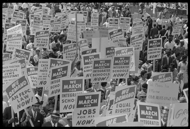 [Signs carried by many marchers, during the March on Washington, 1963] (LOC)