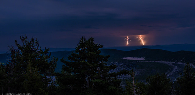 Standing on top of a 8700' peak watching lightning strikes, what's the worst that could happen?