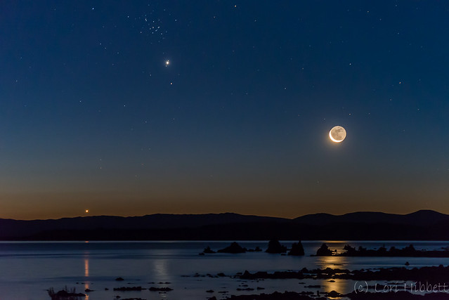 Crescent Moon, Jupiter and Venus