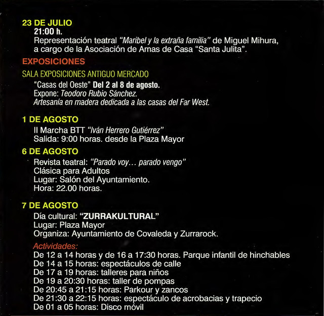 Programa Fiestas de San Lorenzo Año 2010