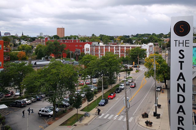 A View of North Avenue from roof deck at The Standard at East Library