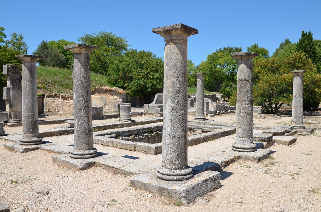 The House of the Antae, a Hellenistic-style residence with a peristyle of Tuscan columns and a basin to capture rainwater, Glanum