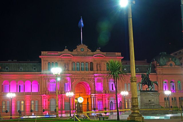Buenos Aires by night. Plaza de Mayo