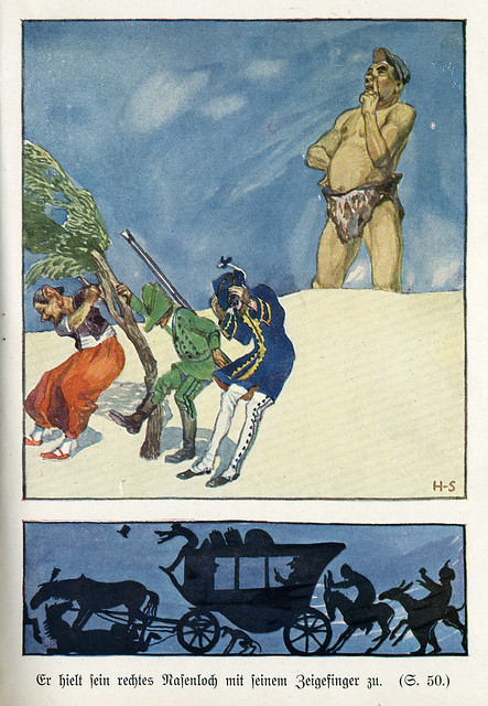 Illustration 5 aus einer Jugendausgabe der Abenteuer des Freiherrn von Münchhausen