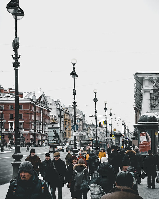 The crowded Nevsky Prospekt
