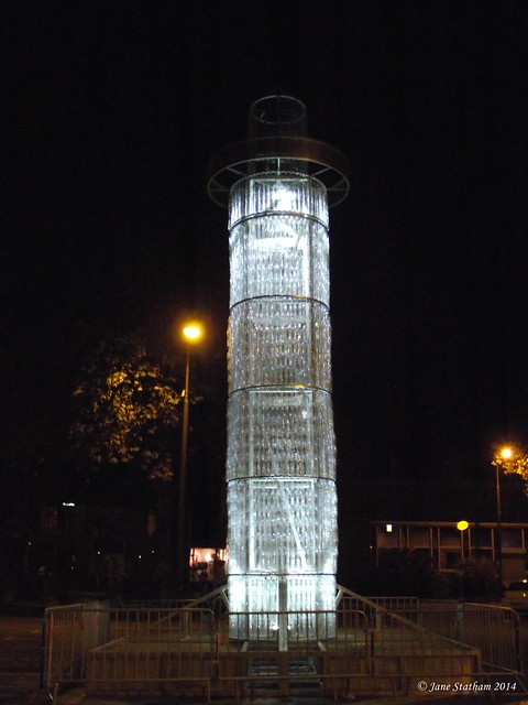 A Plastic Bottle Lighthouse.