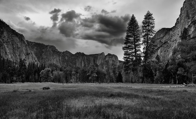 Late Afternoon Clouds over Yosemite Valley (Black & White)