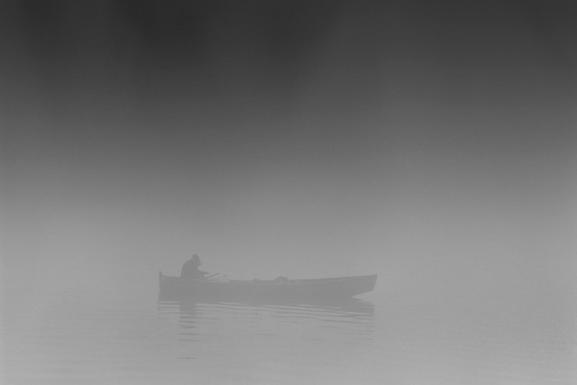 Fishing in the lake with fog(Analoge)