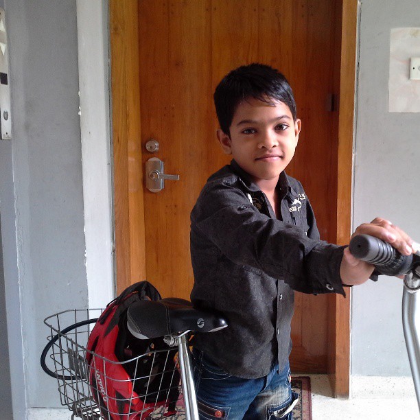 Naeem with bicycle
