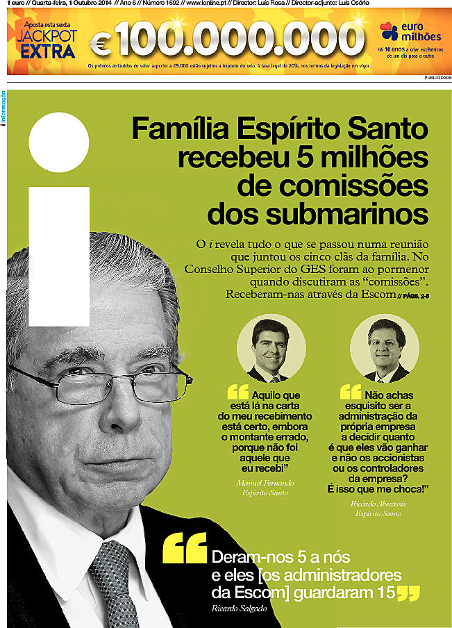 Capa Jornal i - 02-10-2014