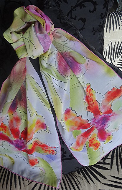 Orchid Love Art Scarf by Rosanna Hope